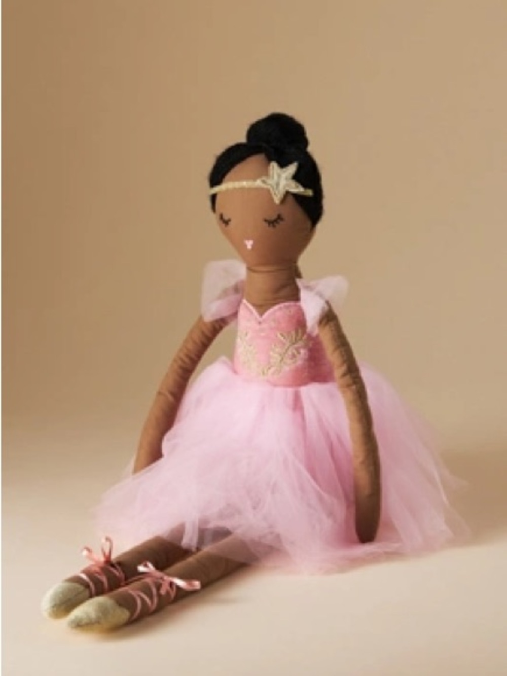Mon Ami Designs Pink Tulle Ballerina Doll Plush with Star Headband Louise Prima